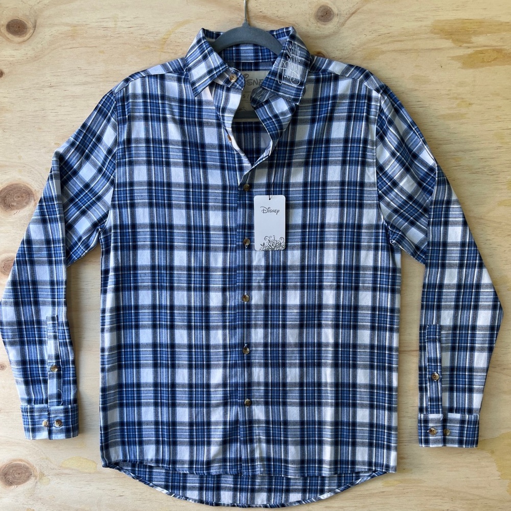 Rare Disney Cakeworthy Unisex Belle Beauty And The Beast Plaid Graffiti Shirt